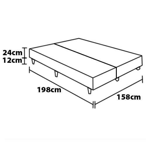 Base Box Queen Size Biflex Turquia com Revestimento em Tecido Poliéster 39x158x198cm - Grafite - 2