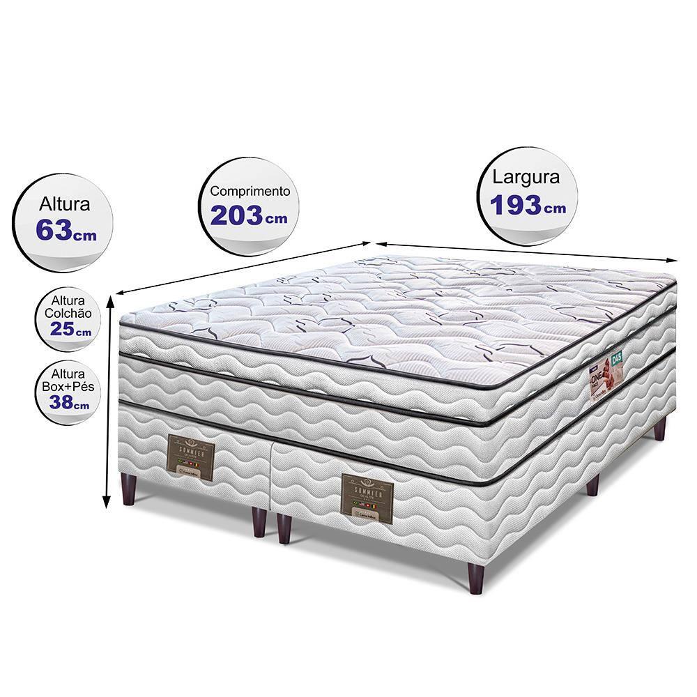 Cama Box King Size Bipartida Cama inBox Moderne Ortopédico com Camada Especial de Espuma D45 63x193x203cm - Branco/Grafite - 5