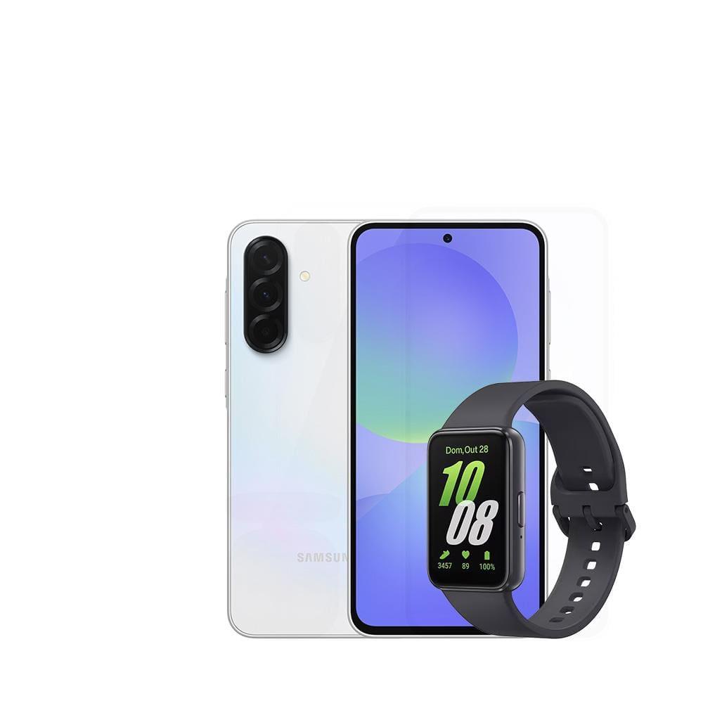 Smartphone Samsung Galaxy A36 5G Branco 128GB, 6GB RAM, Câmera Tripla até 50MP, Tela Super AMOLED 6.7", IP67, NFC e Recursos AI + Galaxy Fit3 Grafite - 1