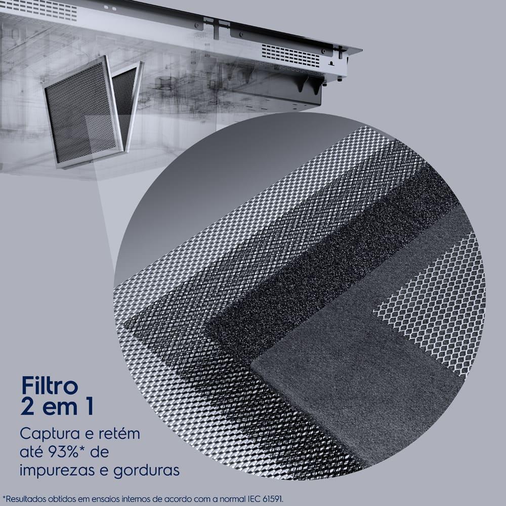 Cooktop de Indução 4 Bocas Electrolux 2 em 1 com Coifa Integrada Expert IE8CH, 9 Níveis de Potência, Display Digital e Painel Full Touch - 220V - 7