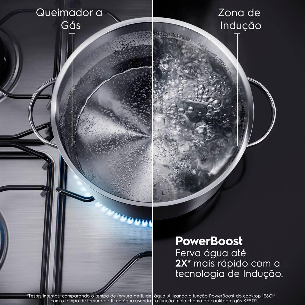 Cooktop de Indução 4 Bocas Electrolux 2 em 1 com Coifa Integrada Expert IE8CH, 9 Níveis de Potência, Display Digital e Painel Full Touch - 220V - 8