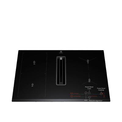 Cooktop de Indução 4 Bocas Electrolux 2 em 1 com Coifa Integrada Expert IE8CH, 9 Níveis de Potência, Display Digital e Painel Full Touch - 220V