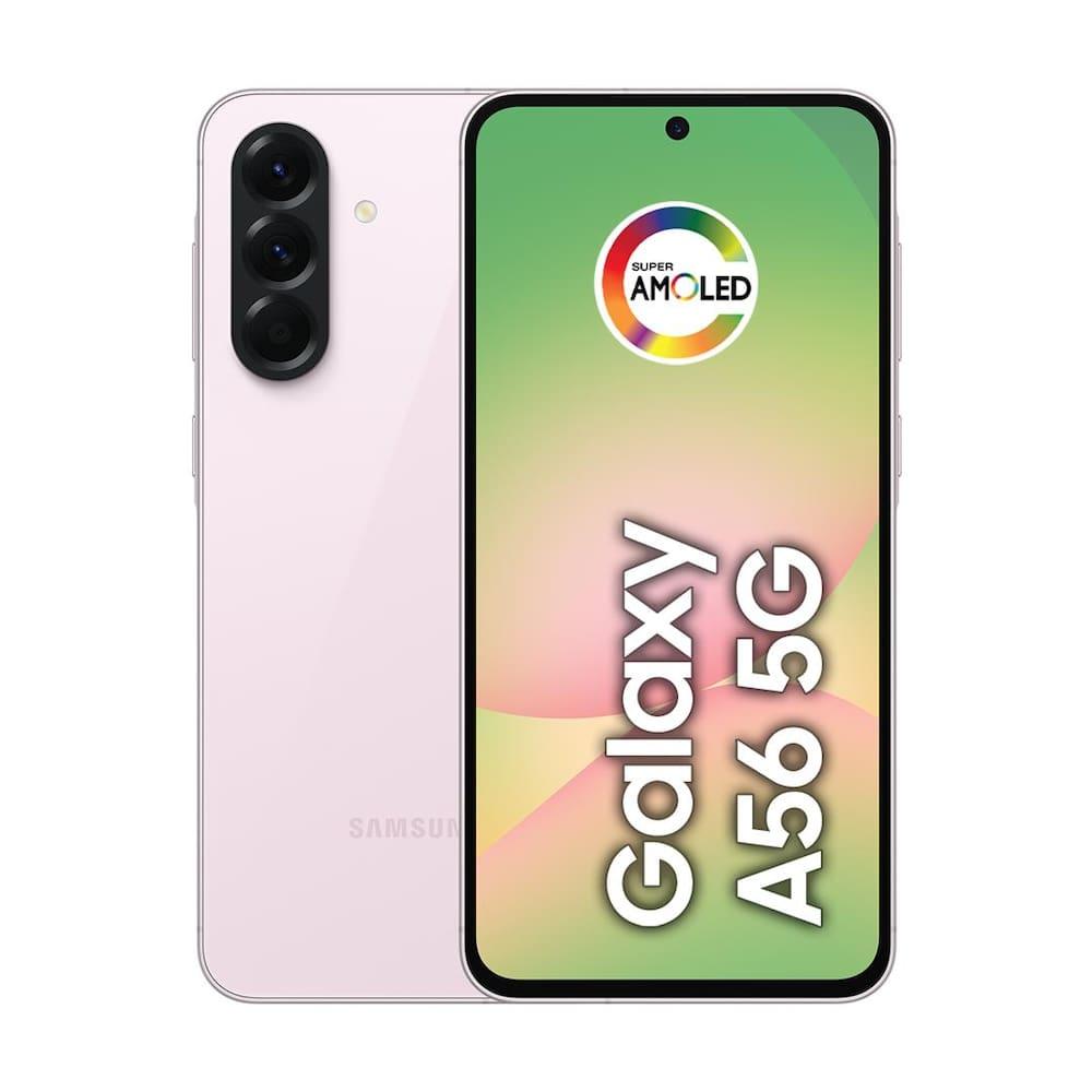 Smartphone Samsung Galaxy A56 5G Rosa 128GB, 8GB RAM, Câmera Tripla 50MP, Tela 6.7", IP67, NFC e Recursos AI + Galaxy Fit3 Grafite Display de 1.6" - 2