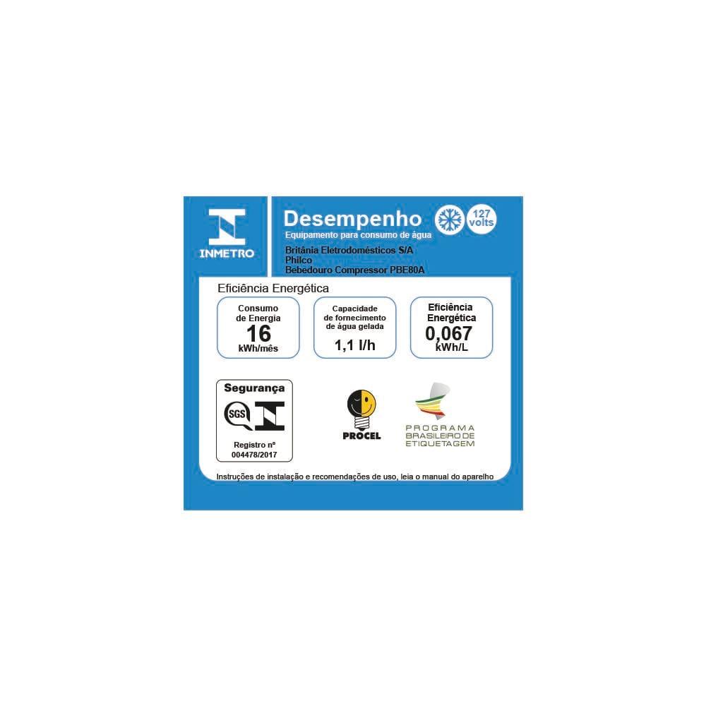 Bebedouro de Água Philco PBE80A com Sistema Eletrônico e Gás Refrigerante R600a - Branco - 8