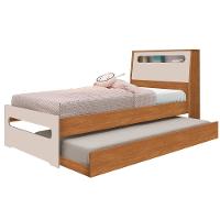 Bicama Solteiro Barreto Manu com Baú - Nature/Off White - 2