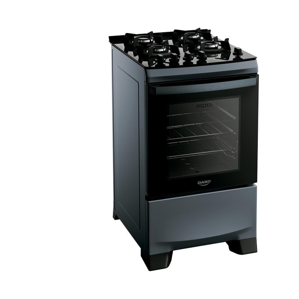 Fogão 4 Bocas Dako Supreme Timer Glass com Mesa de Vidro e Painel Touch Titanium – Bivolt - 1