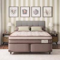 Cama Box King Size Ortobom New Magestic com Molas Ensacadas 68x193x203cm - Marrom/Cinza - 1