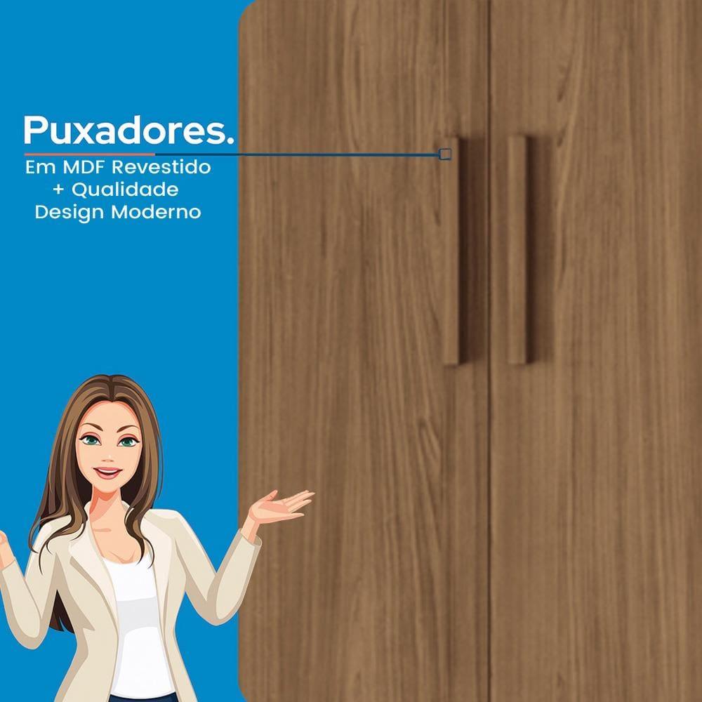 Cômoda Santos Andirá Pinhais com 2 Portas, 4 Gavetas, 1 Prateleira e 1 Cabideiro - 130,2cm de largura - 6