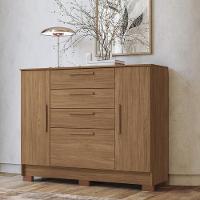 Cômoda Santos Andirá Pinhais com 2 Portas, 4 Gavetas, 1 Prateleira e 1 Cabideiro - 130,2cm de largura - 1