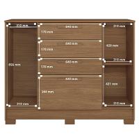 Cômoda Santos Andirá Pinhais com 2 Portas, 4 Gavetas, 1 Prateleira e 1 Cabideiro - 130,2cm de largura - 8