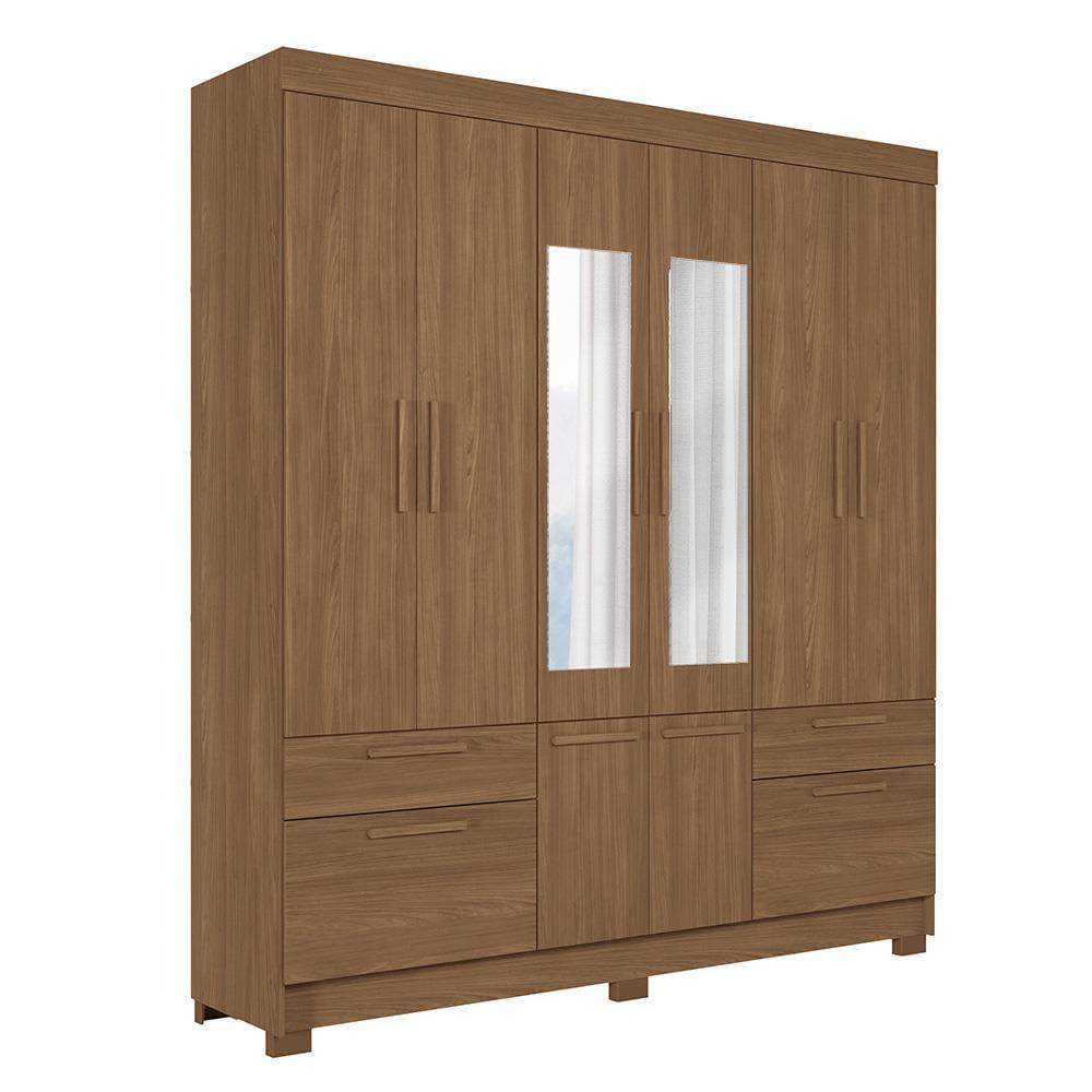 Guarda-Roupa Casal Santos Andirá Curitiba com 8 Portas, 4 Gavetas e 5 Prateleiras – 194,4cm de largura - 2