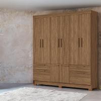Guarda-Roupa Casal Santos Andirá Curitiba com 8 Portas, 4 Gavetas e 5 Prateleiras – 194,4cm de largura - 1