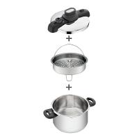 Panela de Pressão T-FAL Opti’Space em Inox com Cesto Vapor - 7 L - 2