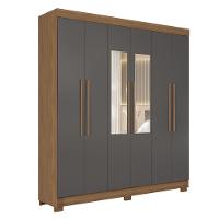 Guarda-Roupa Casal Santos Andirá Toledo com 6 Portas, 2 Gavetas e 5 Prateleiras - 194,4cm de largura - 2