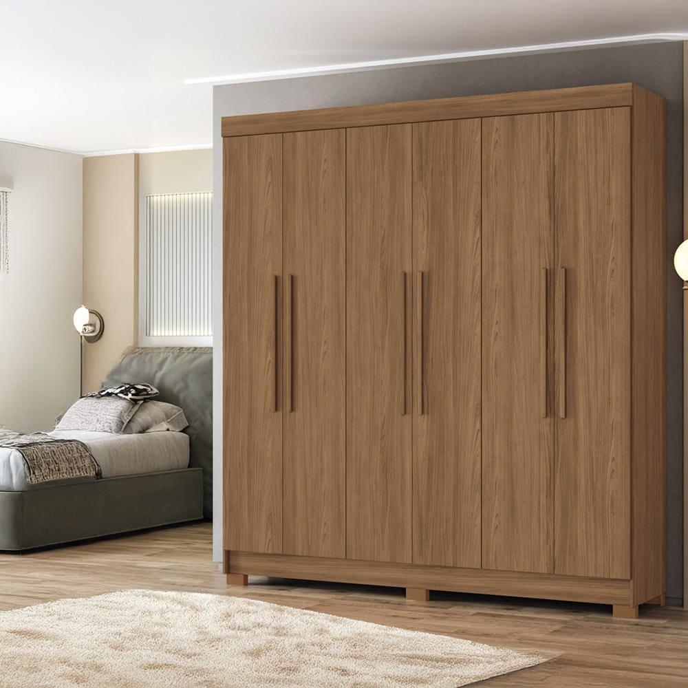 Guarda-Roupa Casal Santos Andirá Toledo com 6 Portas, 2 Gavetas e 5 Prateleiras - 194,4cm de largura - 1