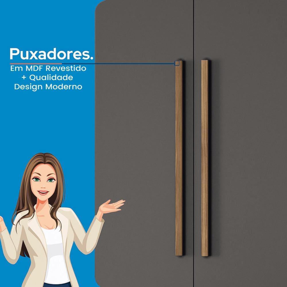 Guarda-Roupa Casal Santos Andirá Guarapuava com 6 Portas, 4 Gavetas e 6 Prateleiras - 194,4cm de largura - 6
