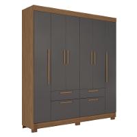 Guarda-Roupa Casal Santos Andirá Guarapuava com 6 Portas, 4 Gavetas e 6 Prateleiras - 194,4cm de largura - 3
