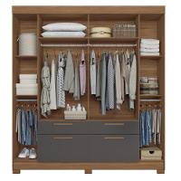 Guarda-Roupa Casal Santos Andirá Guarapuava com 6 Portas, 4 Gavetas e 6 Prateleiras - 194,4cm de largura