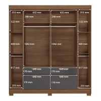 Guarda-Roupa Casal Santos Andirá Guarapuava com 6 Portas, 4 Gavetas e 6 Prateleiras - 194,4cm de largura - 7