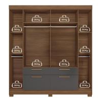 Guarda-Roupa Casal Santos Andirá Guarapuava com 6 Portas, 4 Gavetas e 6 Prateleiras - 194,4cm de largura - 8