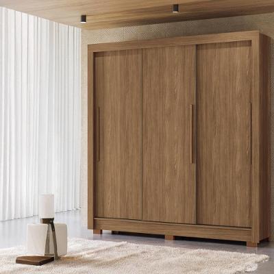Guarda-Roupa Casal Santos Andirá Maringa com 3 Portas de Correr, 2 Gavetas e 5 Prateleiras - 194,4cm de largura