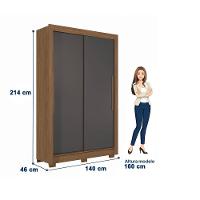 Guarda-Roupa Solteiro Santos Andirá Lapa com 2 Portas, 2 Gavetas e 3 Prateleiras – 140cm de largura - 8