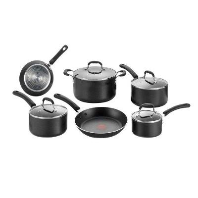Conjunto de Panelas 6 Peças Tefal Professional Revestimento Antiaderente Titanium e Tampas de Vidro - Preto