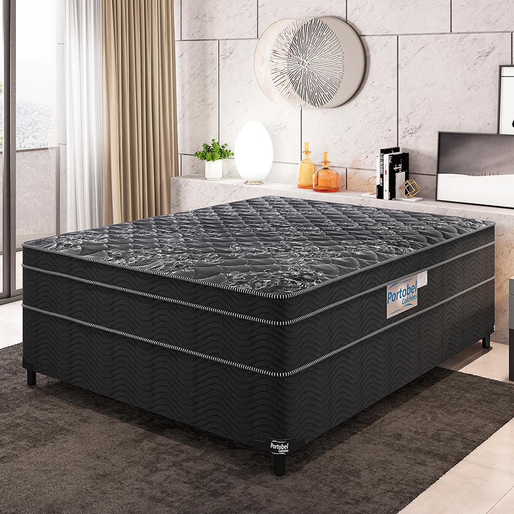 Cama Box Casal Portobel + Colchão Diplomata com Espuma D-45 65x138x188cm - Preto - 3