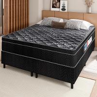 Cama Box Queen Portobel + Colchão Queen Portobel Diplomata Orthopedic com Espuma D-45 65x158x198 cm - Preto - 1