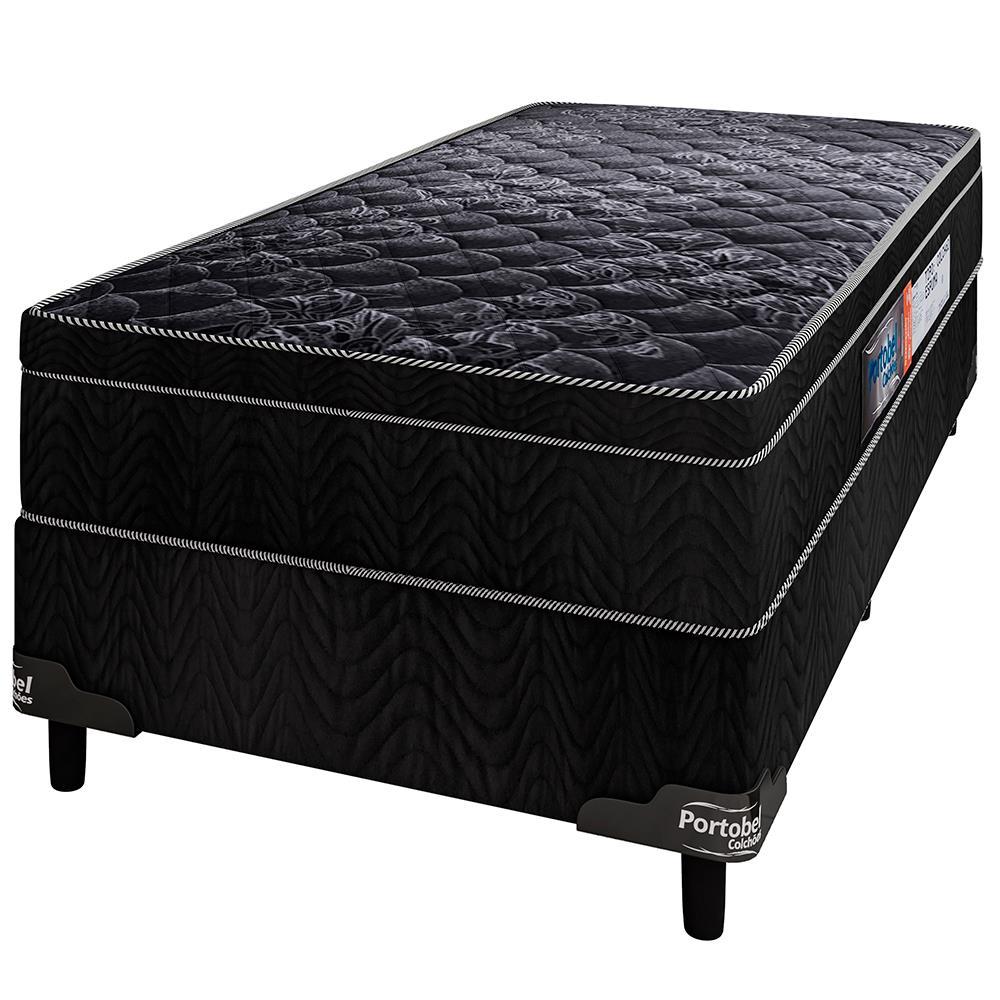 Cama Box de Solteiro Portobel + Colchão de Solteiro Portobel Diplomata Orthopedic com Espuma D-33 65x88x188 cm - Preto - 2