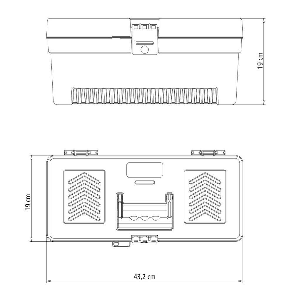 Caixa Plástica para Ferramentas 17" Tramontina Master com Organizador Plástico 16" - 3