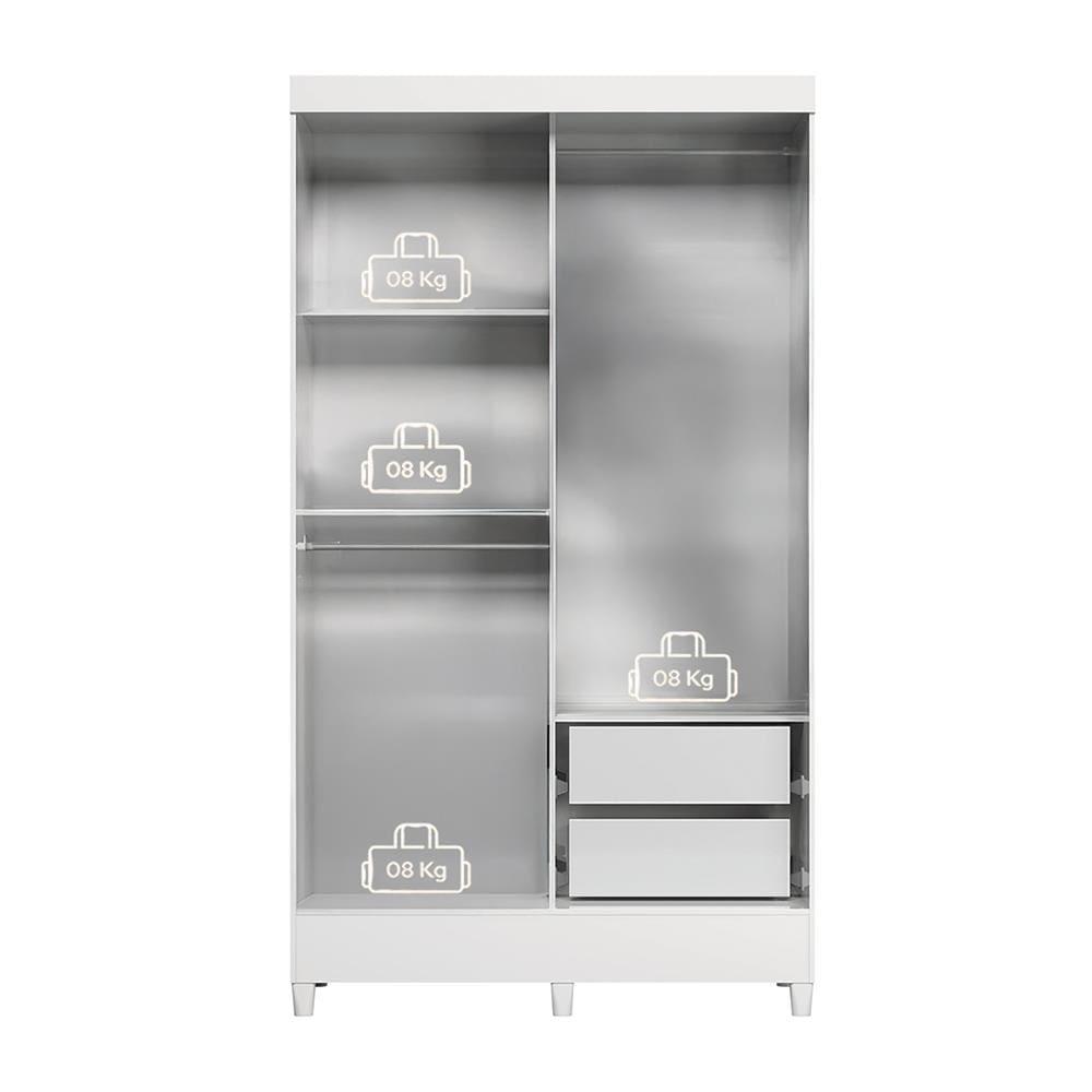 Guarda-roupa Santos Andirá Fit 2 Portas, 2 Gavetas com Cabideiro e Maleiro Solteiro – 106,6 cm de largura - 6
