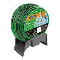 Mangueira Tramontina Flex para Jardim Verde com Faixa Preta em PVC 4 Camadas, Engate Rosqueado, Esguicho e Suporte – 20 Metros - 1