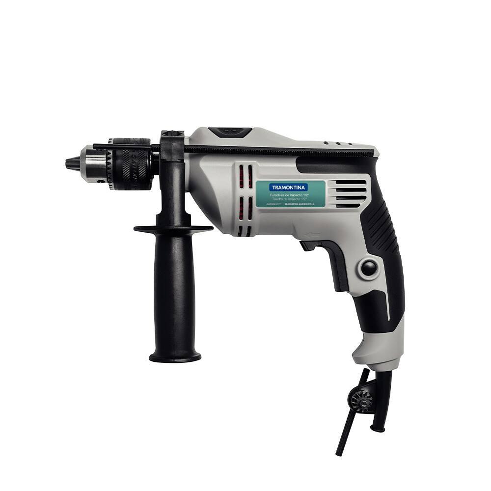 Furadeira de Impacto Tramontina 1/2" com Empunhadura Auxiliar e Sistema de Reversão - 500W - 1