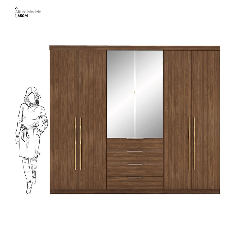 Guarda-Roupa Demóbile Giardino com 6 Portas e 4 Gavetas - 262,2 de largura - 6