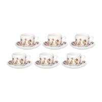 Jogo de Xícaras de Café HausKraft Le Jardin em Porcelana com Pires 90ml – 6 Peças - 1
