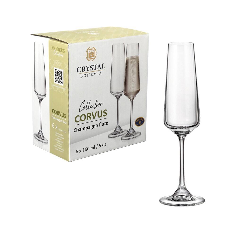 Conjunto de Taças para Champanhe Hauskraft Corvus em Cristal 160 ml - 6 Peças - 4