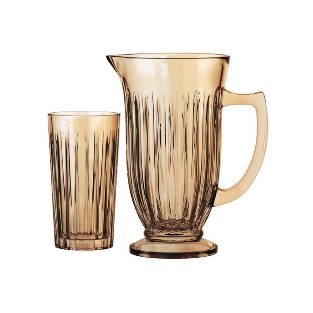 Conjunto de Jarra e Copos Hauskraft em Vidro Melina Âmbar – 7 Peças - 2