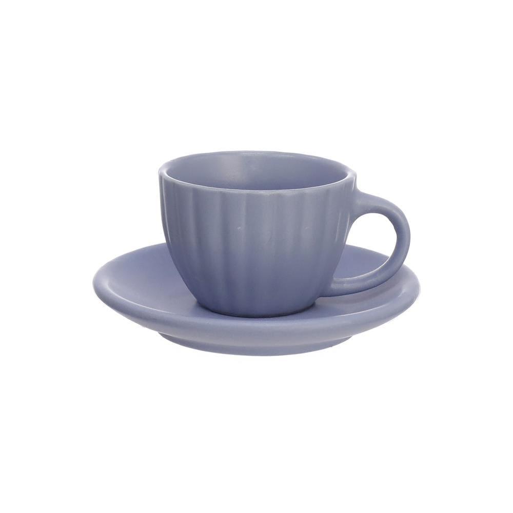 Conjunto de Xícaras para Café Hauskraft Bella em Cerâmica 90 ml Azul – 6 Peças - 2