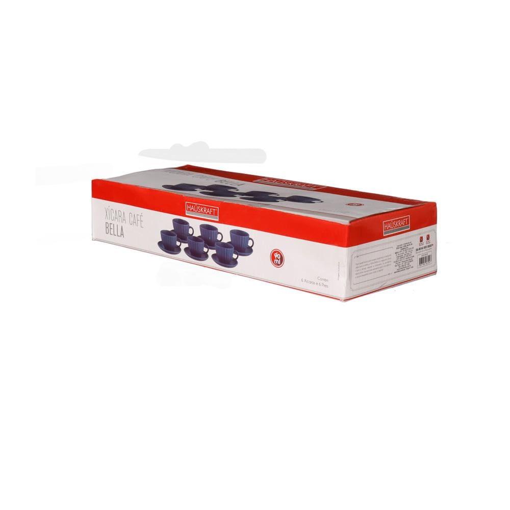 Conjunto de Xícaras para Café Hauskraft Bella em Cerâmica 90 ml Azul – 6 Peças - 3