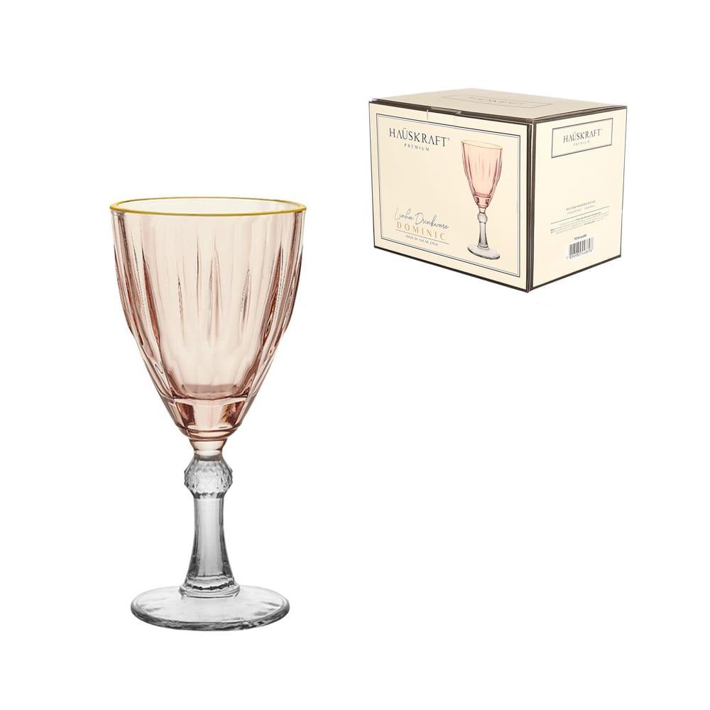 Conjunto de Taças para Água/Vinho Hauskraft Dominic em Vidro 275 ml Rosa - 6 Peças - 3