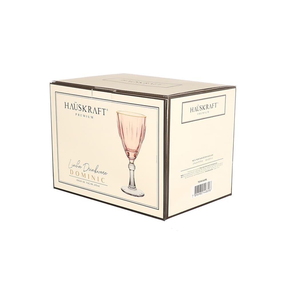 Conjunto de Taças para Água/Vinho Hauskraft Dominic em Vidro 275 ml Rosa - 6 Peças - 4