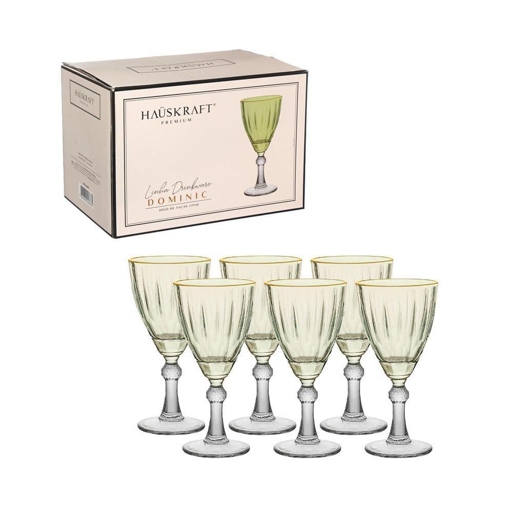 Conjunto de Taças para Água/Vinho Hauskraft Dominic em Vidro 275 ml Verde - 6 Peças - 2