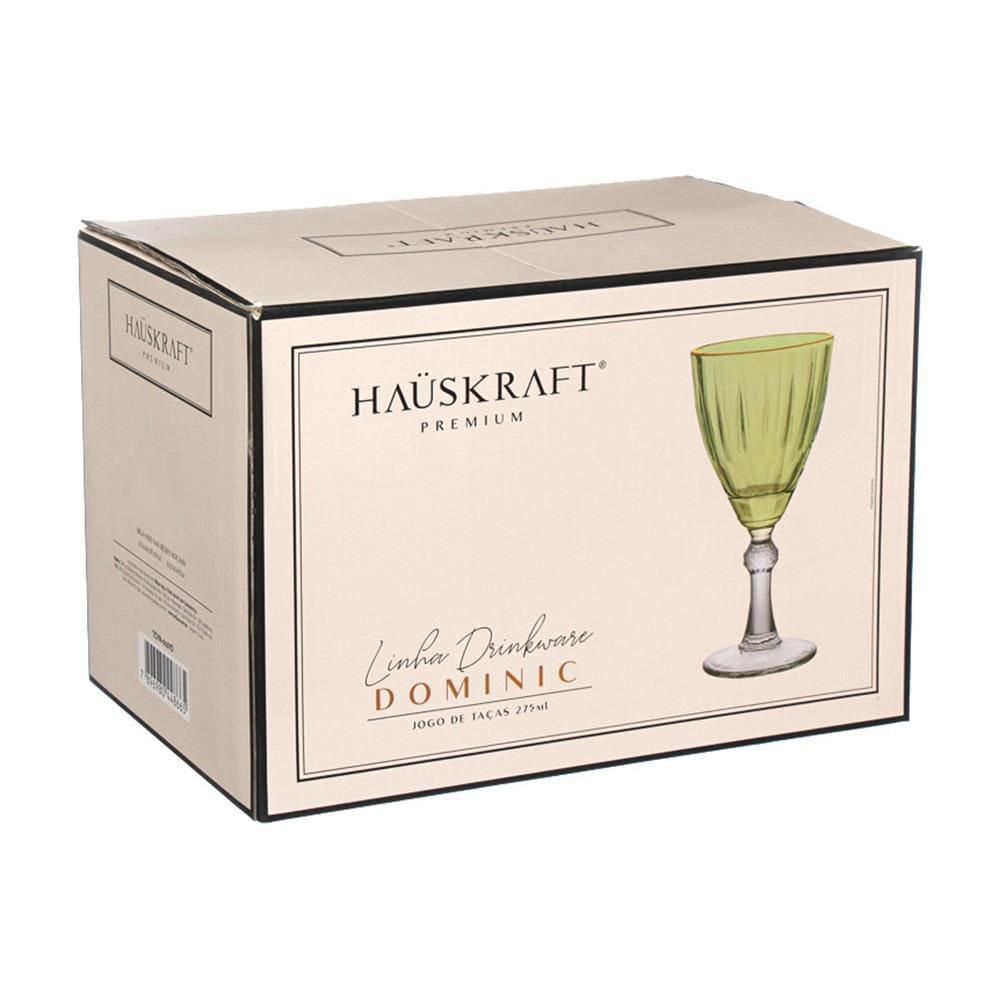 Conjunto de Taças para Água/Vinho Hauskraft Dominic em Vidro 275 ml Verde - 6 Peças - 6