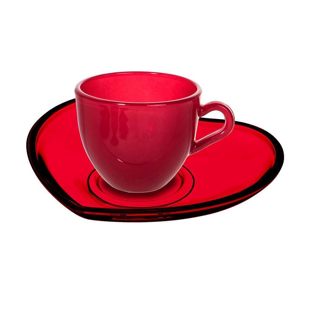 Jogo de Xícaras para Café Hauskraft Heart em Vidro 85 ml Vermelha – 4 Peças - 2