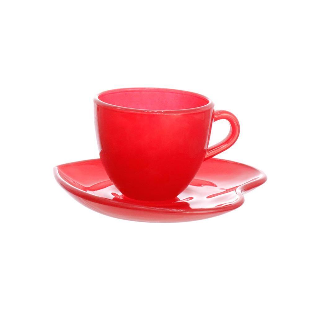 Jogo de Xícaras para Café Hauskraft Heart em Vidro 85 ml Vermelha – 4 Peças - 3