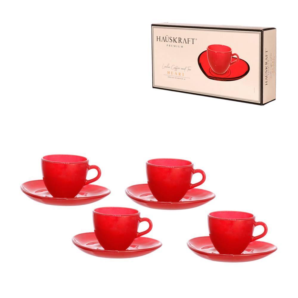 Jogo de Xícaras para Café Hauskraft Heart em Vidro 85 ml Vermelha – 4 Peças - 6