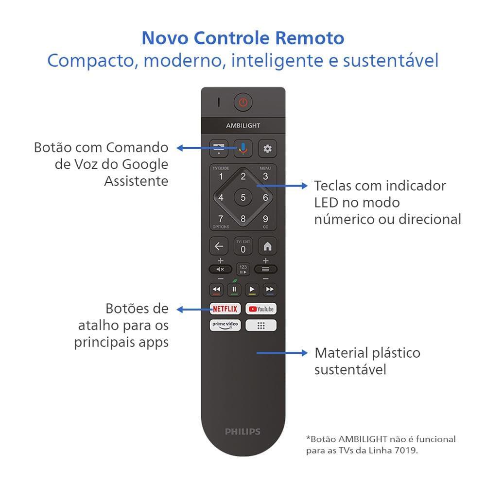 Smart TV LED 86" Ultra HD 4K Philips 86PUG7019/78 com Google TV, Comando de Voz, Wi-Fi, Entradas HDMI e USB - 7