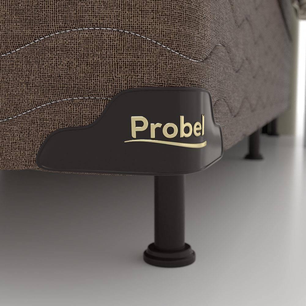 Base Box Queen Size Probel Oregon com Revestimento em Tecido Poliéster 38x158x198cm - Marrom - 2