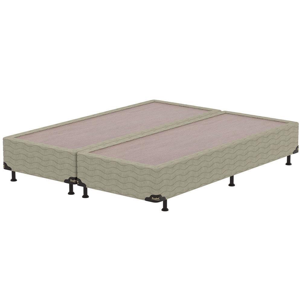 Base Box King Size Probel Fort Comfort com Revestimento em Tecido Jacquard 38x193x203cm - Bege - 1